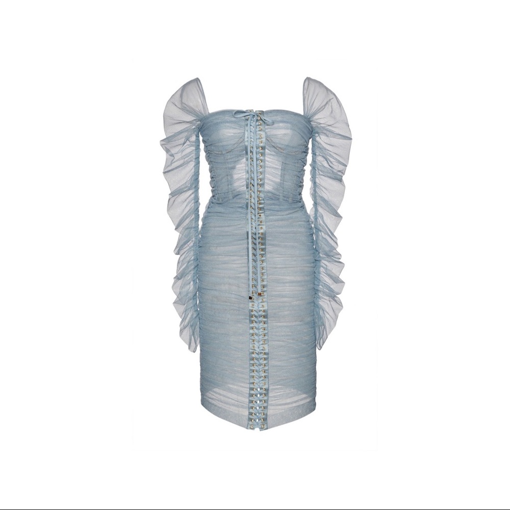 Dolce & Gabbana draped lace bustier dress
